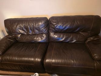 Leather sofa with 2 recliners