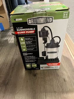 NEW - Drummond 1/2 HP Submersible Sump Pump 5200 GPH Model 58012 (Unopened)