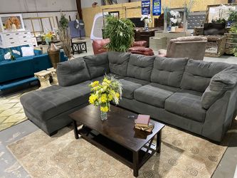 Plush gray sectional