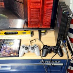 Sony PlayStation 2 PS2 Fat SCPH-39001 Console System Bundle - Tested and Works