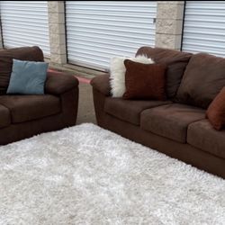 Ashley Furniture Matching Sofa And Love Seat In Mocha Including Delivery