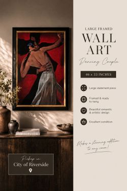 ✨ Large Framed Dancing Couple Wall Art – Statement Piece ✨