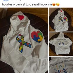 Autism Awareness White Hoodies