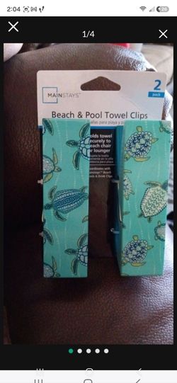 Set Of Beach/pool Towel Clips. Keeps Your Towel In Place. New