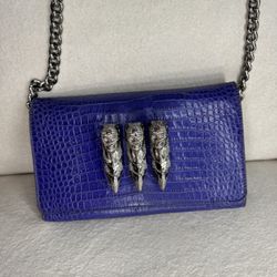 Purple Phillip Plein Designer Claw Clutch