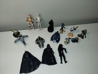 Vintage 2005 Mixed Bundle Lot Star Wars Action Figures & Toys 15 Pieces VTG