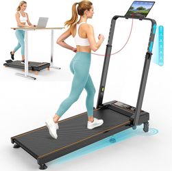 Compact Folding Treadmill with Adjustable Handlebar