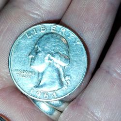 1964 Quarter  SILVER Circulated 