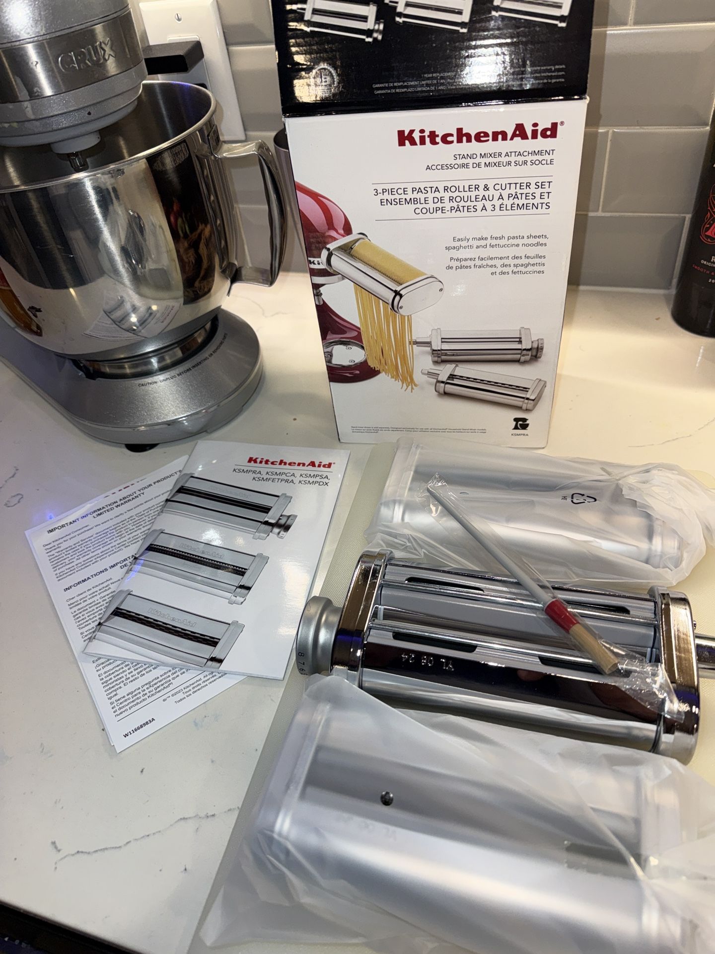 REDUCED - KitchenAid 3-Piece Pasta Roller & Cutter Set.