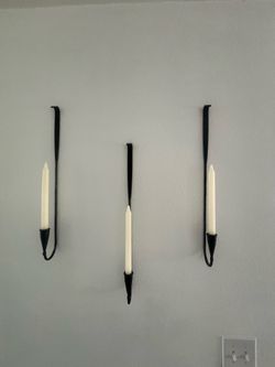 Set of 3 wall scone candles 23” tall