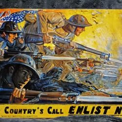 WWII Country Calls Vintage Metal Sign