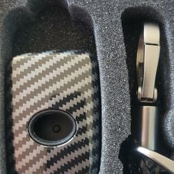 2-Layers Protection Hybrid Combo Carbon Key Fob Cover with Keychain for 2018-2021 Toyota RAV4 Camry Corolla Avalon C-HR Prius GT86 Highlander HYQ14FBC