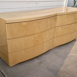 Gorgeous Vintage 78” Long & Low High Gloss 6 Drawer Dresser