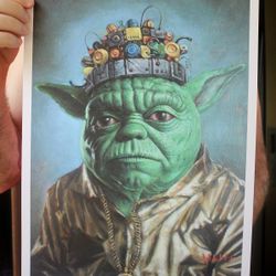 Goblin King | Gangster Steam Punk Yoda Print | 29.7cm x 42cm Limited Edition Signed Prints | Only 12 | Multiverse Antihero | Yoda Star Wars