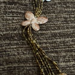 NECKLACE SEED BEADS AND SHELL 20-24”