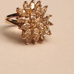 *Beatiful Ring 925 Silver With Light Pink Stones ,zirconia ,size 6*