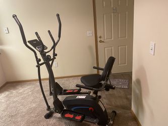 Like New 3-in-1 , Uprigh Exercise Bike, Elliptical Machine & Recumbent Bike