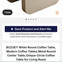 White Round Metal Coffee Table