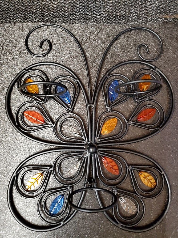 Solid Metal Butterfly - Wall Candle Holder