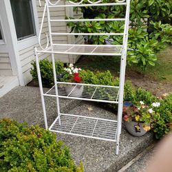 Vintage White Plant Stand Or Shelf 