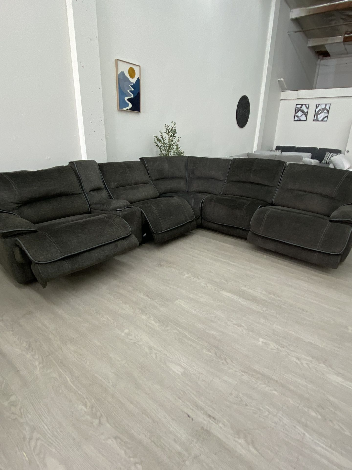 Redding 6-piece Fabric Power Reclining Sectional Couch with Power Headrest