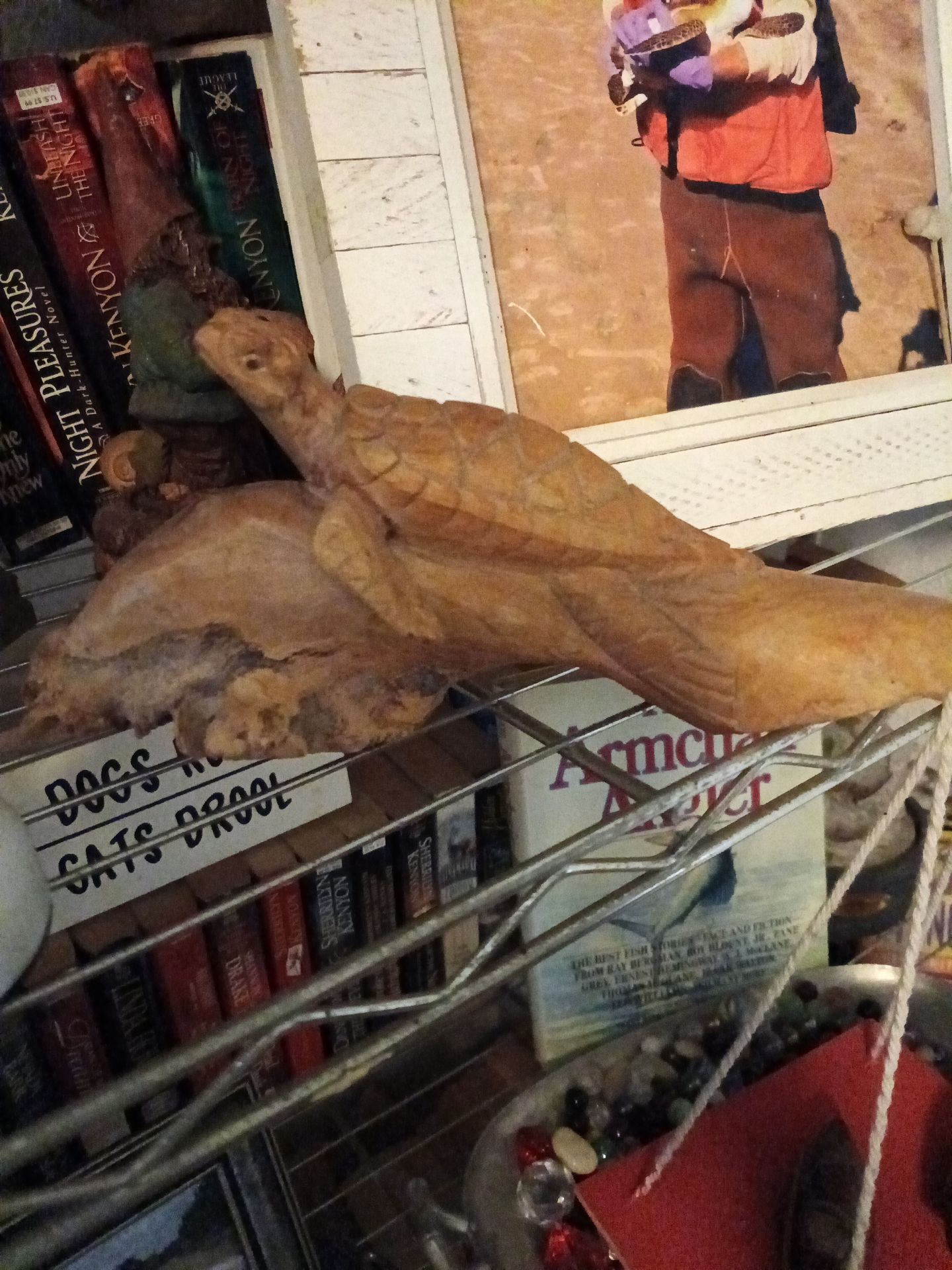Hand carved sea turtle