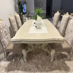 Dining Room Table With Six Chairs , Complete Set.