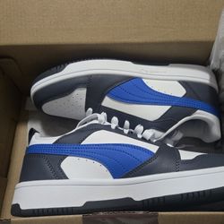 Puma - Rebound V6 Low Big Kid 'Hyperlink Blue Galactic Grey