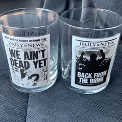 Vintage The daily news Mets 1986 world champions collector series glasses