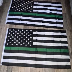 Thin Green Line Flags Size 3ftx5ft 