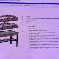 3 in 1 Air Hockey, Foosball and Billiards Table Mini