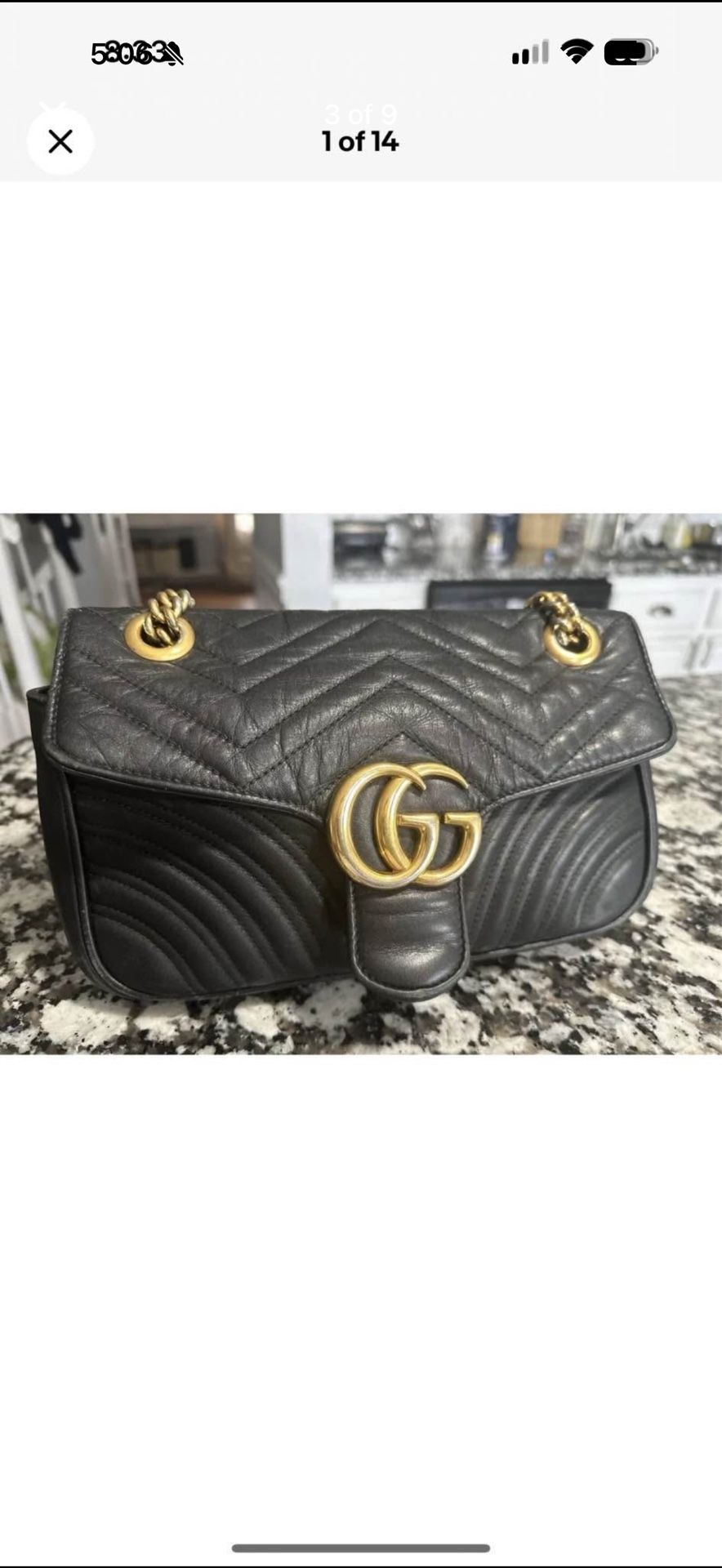 Authentic Gucci Marmont Small Purse Black