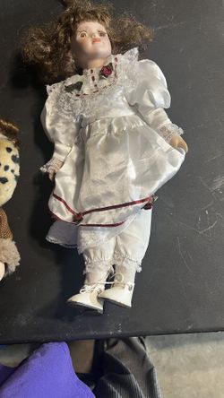 White Dress Porcelain Doll