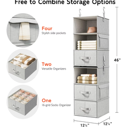 Vailando 6-Shelf Hanging Closet Organizer