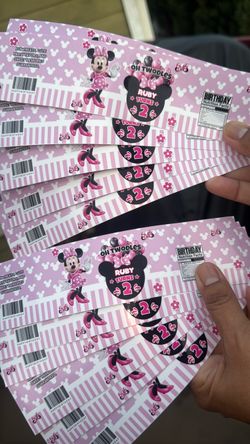 Custom Minnie Mouse Birthday Water Bottle Labels