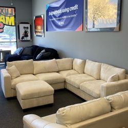 New Sealed Farmhouse Sectional Beige Ivory 99”x99” Last Days If The Clearance 100 Came In 2 In Stock Today