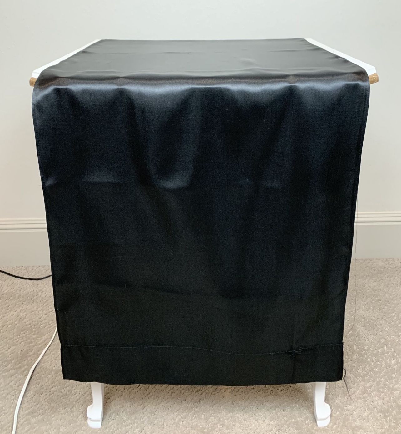 2 Black Satin Curtains