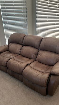 leather sofa with 2 end recliners