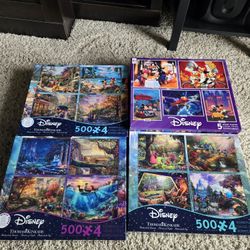 4 Boxes Of Disney Puzzles
