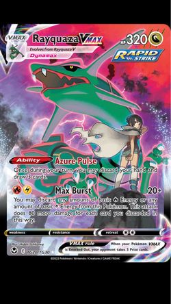 Silver tempest Rayquaza pokemon card