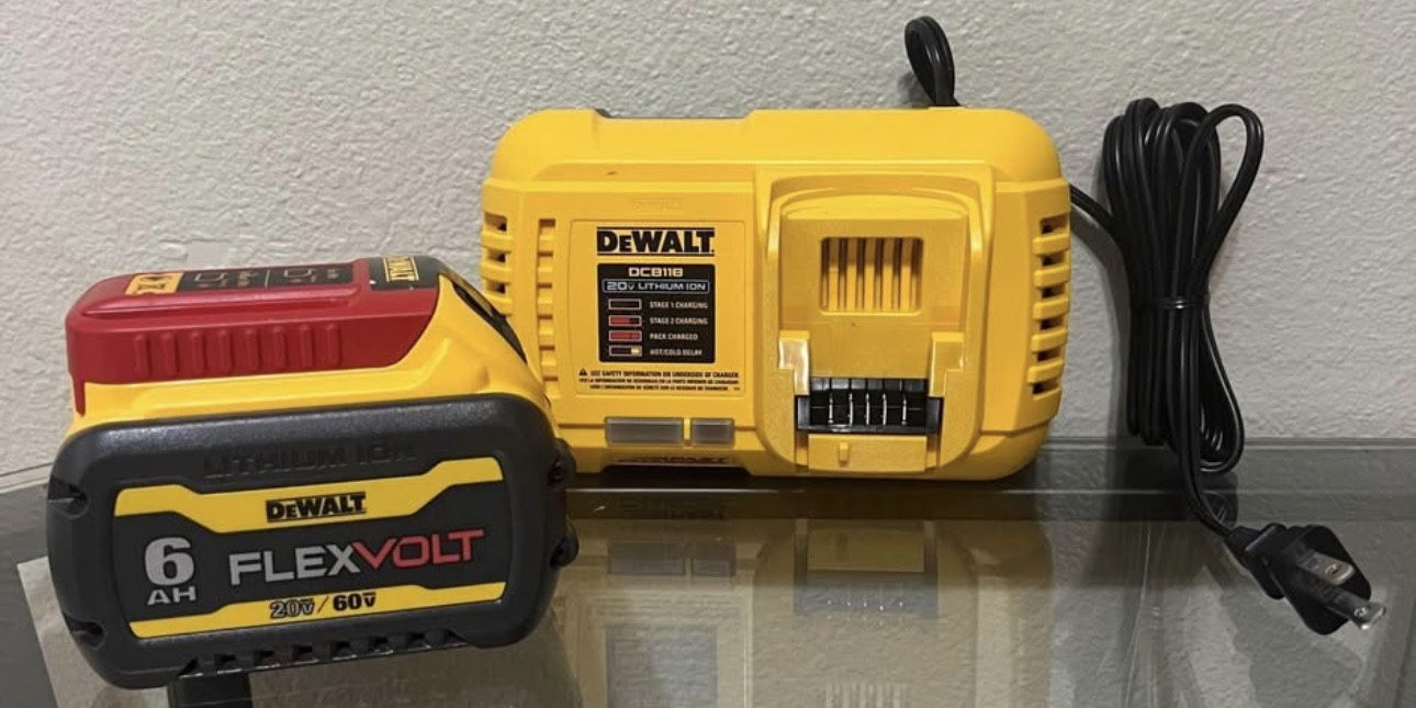 New fast charger Dewalt & battery 6.0 AH Flex Volt