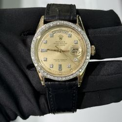 Authentic 36mm Rolex DayDate 18k with Diamond Bezel