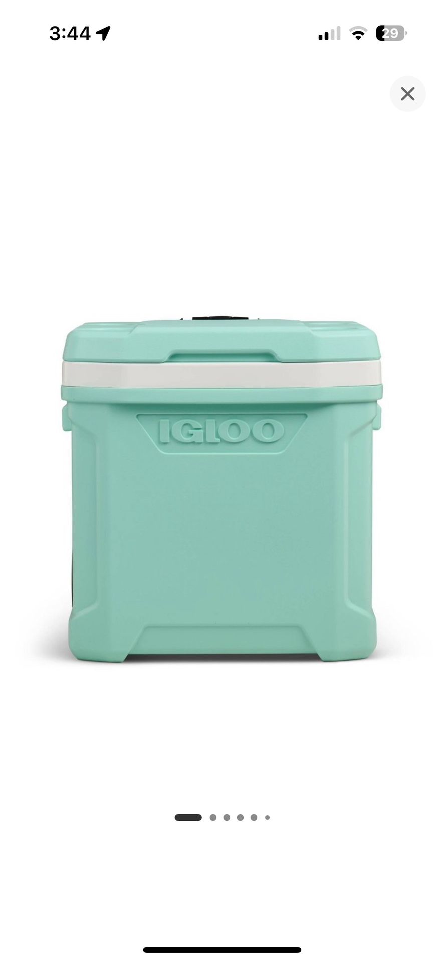 Brand new Igloo Latitude 94 Cans/60qt Rolling Cooler - Seafoam: Wheels, Retractable Handle, Cup Holder