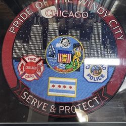 Pride of the Windy City Chicago Police Chicago Fire Department 12"x12" patch