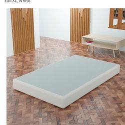 Greaton, 8-Inch Sturdy Box Spring for Mattress Support- Durable and Easy to Assemble Natural Wood Foundation for Full XL, White