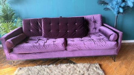 Purple Velvet Sofa + Oversized Chair Set – Glam / Studio Furniture