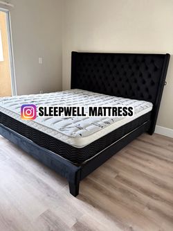New king bed frame with mattress