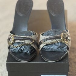 Oh thank you, Gucci. Slide heels with extra heel protector with original box size 5.5–6.