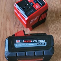 New Milwaukee M18 Top Off Inverter with 8ah H.O. battery $170 Firm Pickup Only