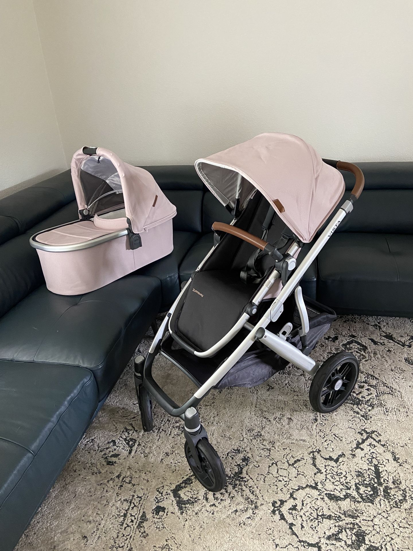 Uppababy Vista V2 Stroller with Bassinet Pink